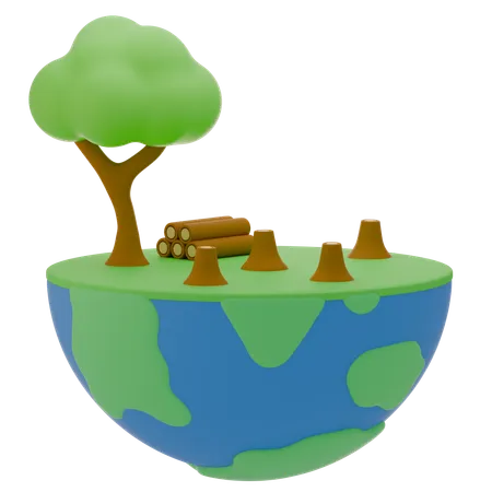 Deforestación  3D Icon