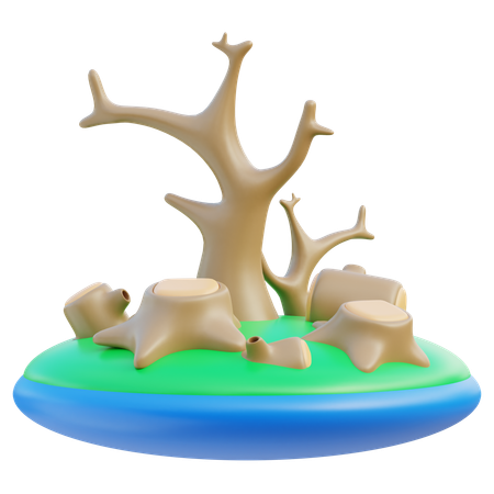 Deforestación  3D Icon