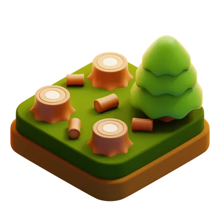 Deforestación  3D Icon