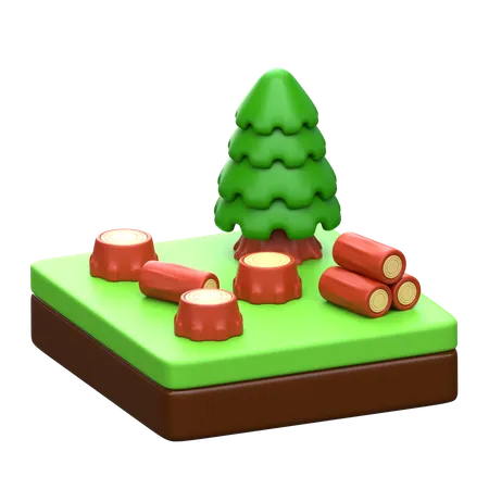 Deforestation 3 D Disaster Icon 3D Icon
