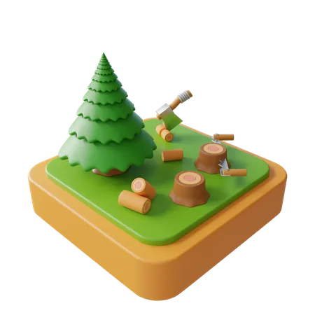 Deforestation  3D Icon