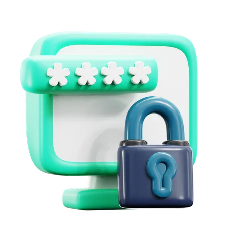 Dekstop lock  3D Icon