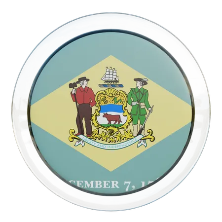 Vidrio de bandera de Delaware  3D Flag