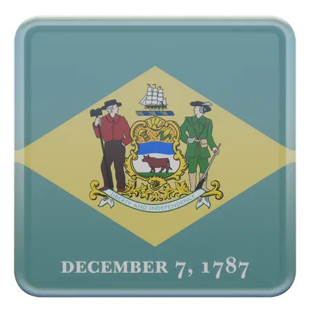 Delaware Square Flag  3D Icon