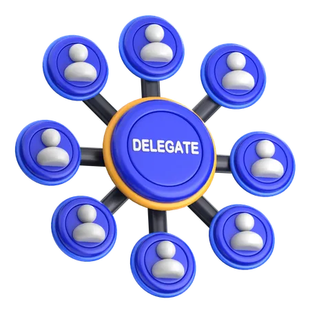 Delegación de tareas  3D Icon