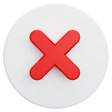 Reject Remove Cancel Button On Transparent Background 3D Illustration