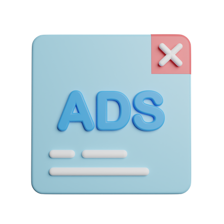 Delete Ads  3D Icon