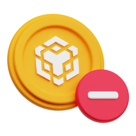 Binance暗号通貨コインを削除する  3D Icon