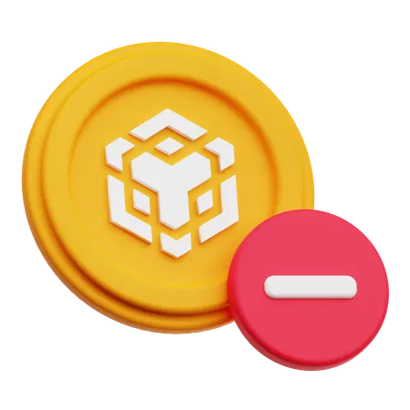 Binance暗号通貨コインを削除する  3D Icon