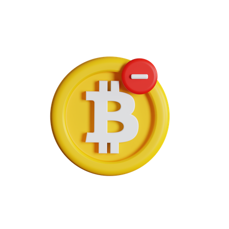 Delete Bitcoin  3D Icon
