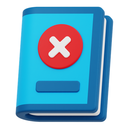 Delete Book  3D Icon