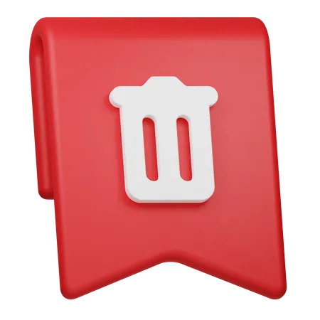 Delete Bookmark  3D Icon