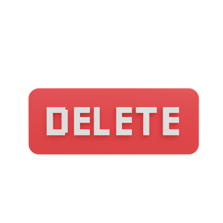 Delete Button 3D Illustration