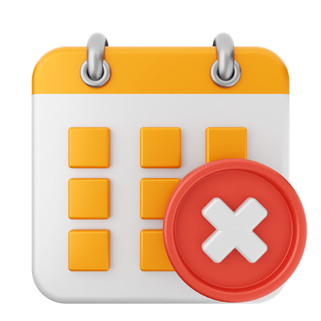 Delete Calendar  3D Icon