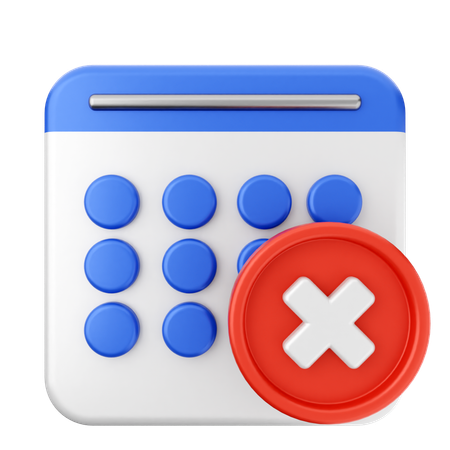 Delete Calendar  3D Icon