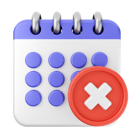 Delete Calendar  3D Icon