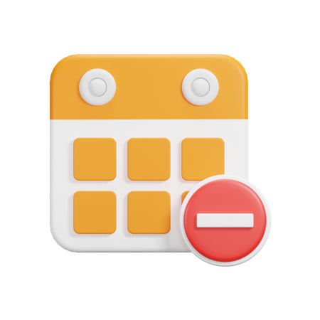 Delete Calendar  3D Icon