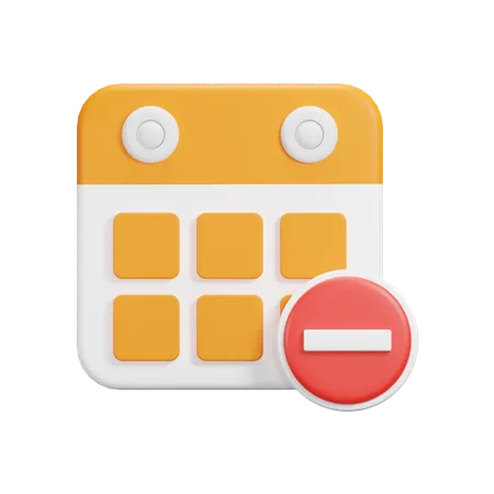 Delete Calendar  3D Icon