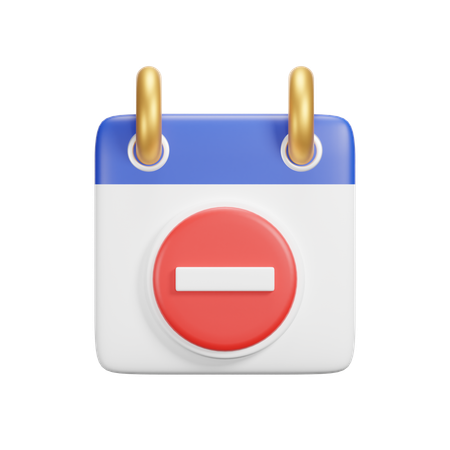 Delete Calendar  3D Icon