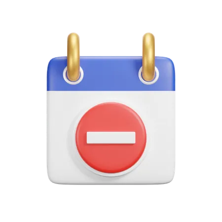 Delete Calendar  3D Icon