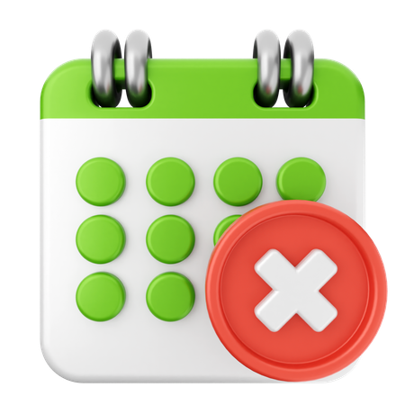 Delete Calendar  3D Icon