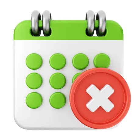 Delete Calendar  3D Icon