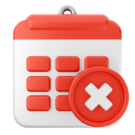 Delete Calendar  3D Icon