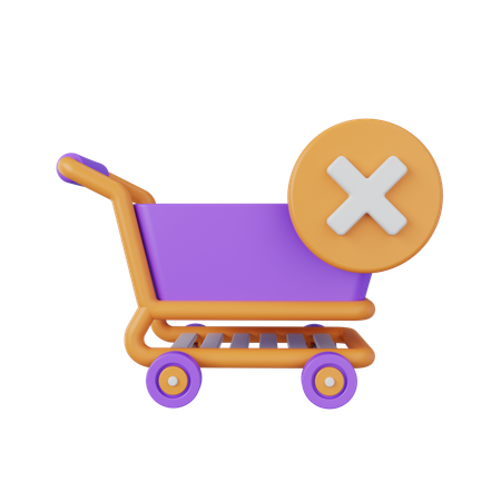 Delete Cart  3D Icon