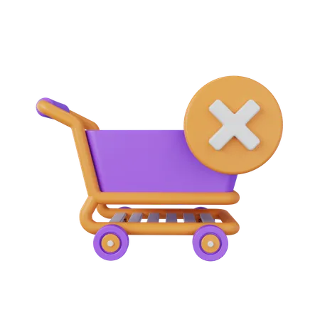 Delete Cart  3D Icon