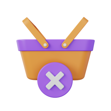 Delete Cart  3D Icon