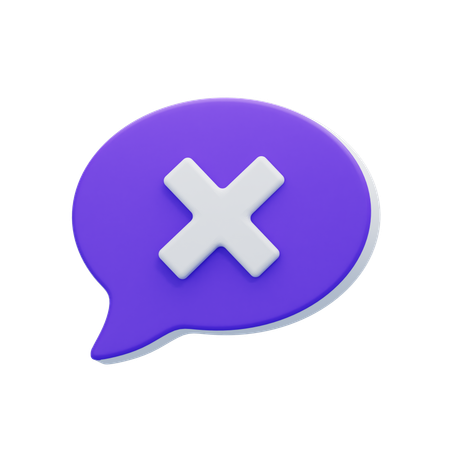 Delete Chat Bubble  3D Icon