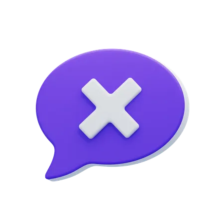 Delete Chat Bubble  3D Icon