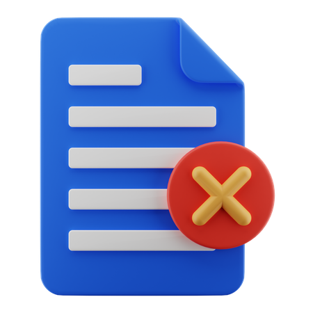 Delete document  3D Icon