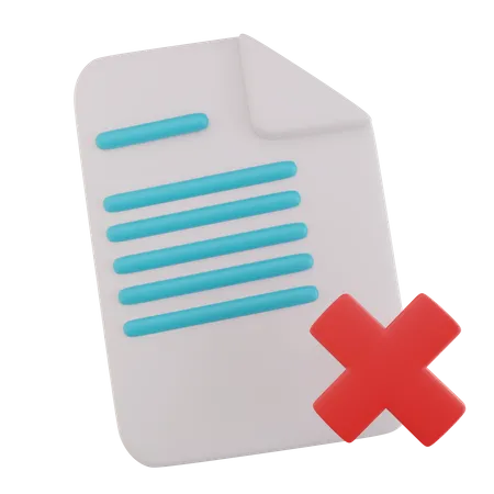 Delete Document  3D Icon