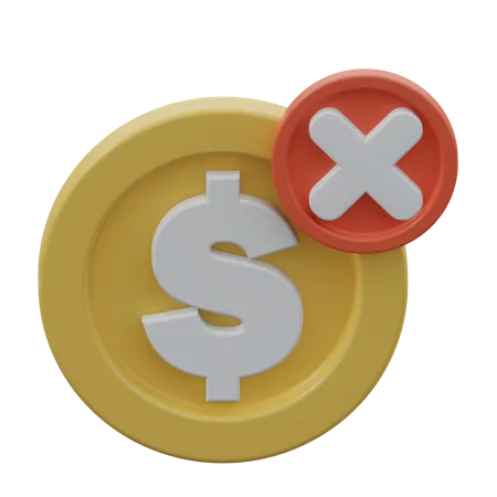 Delete Dollar  3D Icon