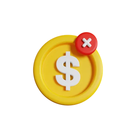 Delete Dollar  3D Icon