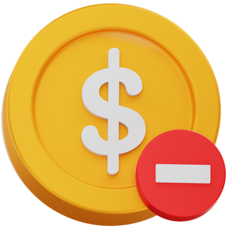 ドル硬貨を削除する  3D Icon