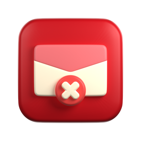 Delete Email  3D Icon