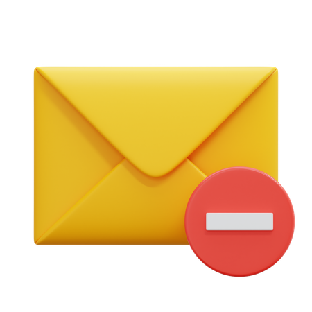 Delete Email  3D Icon