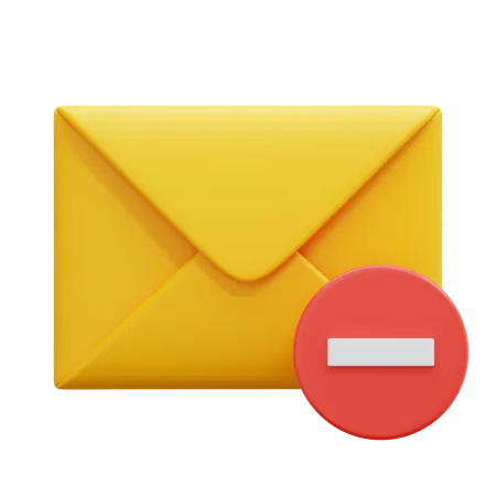 Delete Email  3D Icon