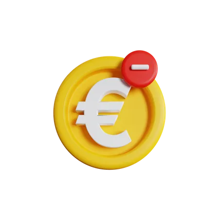 Delete Euro Coin 3D Icon