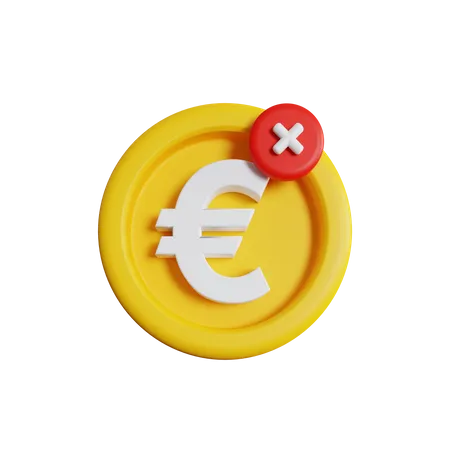 Delete Euro  3D Icon