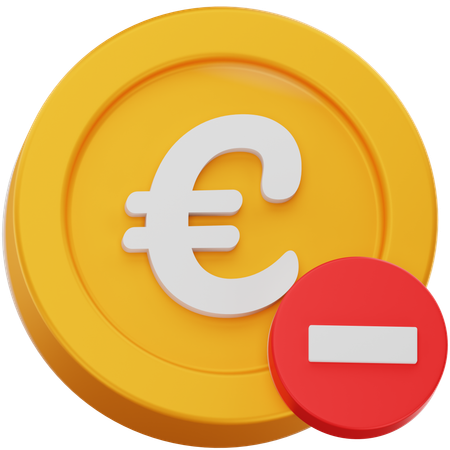 ユーロ硬貨を削除する  3D Icon