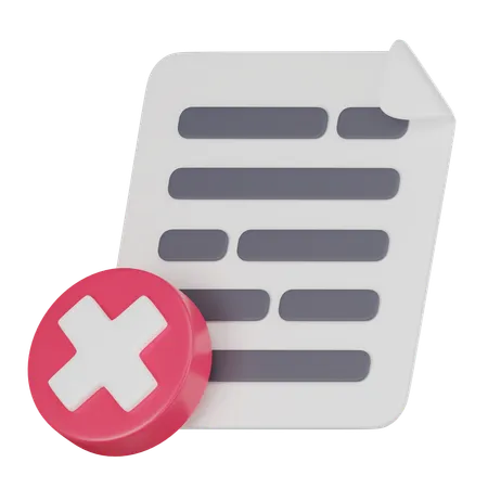 Delete Document Icon Perfect For Conveying The Importance Of Data Management And Protection In The Digital Realm 3 D Render Illustration 3D Icon