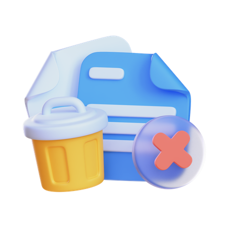 Delete File  3D Icon