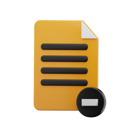 Delete File  3D Icon