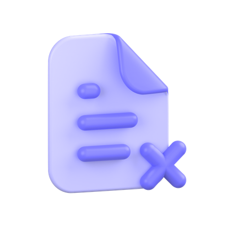 Delete File  3D Icon