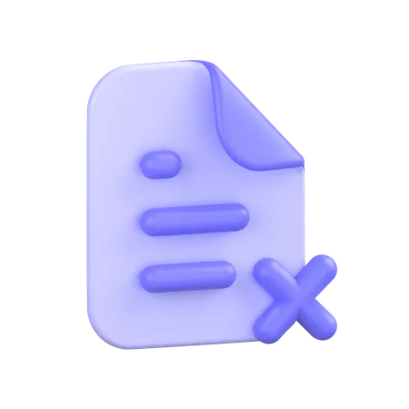 Delete File  3D Icon