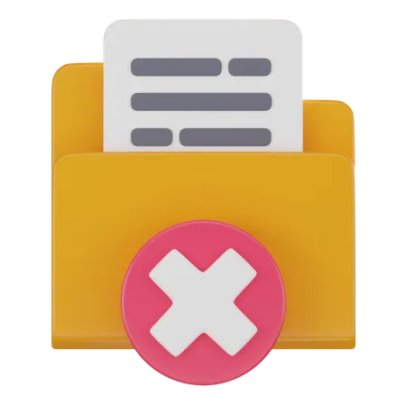 Delete File  3D Icon