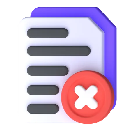 Delete File  3D Icon